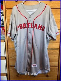 #58 Team Issued Portland Sea Dogs Road Gray Jersey
