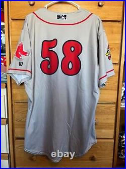 #58 Team Issued Portland Sea Dogs Road Gray Jersey