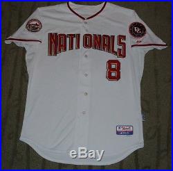AARON BOONE WASHINGTON NATIONALS'08 GAME WORN USED JERSEY YANKEES REDS INDIANS