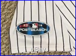 AARON HICKS #31 size 44 2018 Yankees Game Jersey Issued HOME POST SEASON MLB