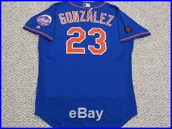 ADRIAN GONZALEZ size 50 2018 New York Mets game used jersey home blue MLB HOLO