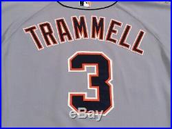 ALAN TRAMMELL size 44 #3 2003 DETROIT TIGERS GAME USED JERSEY with TREMENDOUS USE