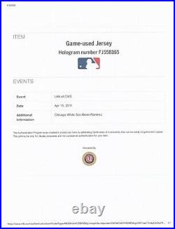 ALEXEI RAMIREZ 2011 Chicago White Sox Game Used JRD Home Jersey MLB Hologram
