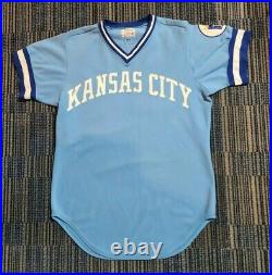 AMOS OTIS #26 1977 ALL ORIGINAL Game Worn KC Kansas City Royals Blue Road Jersey