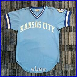AMOS OTIS #26 1977 ALL ORIGINAL Game Worn KC Kansas City Royals Blue Road Jersey