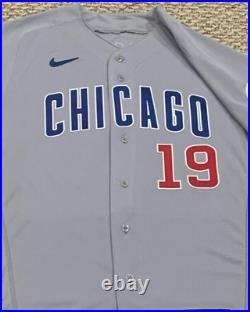 ANDRELTON SIMMONS size 42 #19 2022 CHICAGO CUBS Road Gray game jersey issued MLB