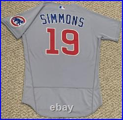 ANDRELTON SIMMONS size 42 #19 2022 CHICAGO CUBS Road Gray game jersey issued MLB