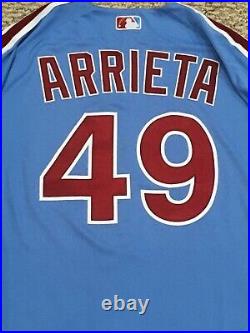 ARRIETA #49 size 48 2020 PHILADELPHIA PHILLIES Home RETRO Game used Jersey MLB