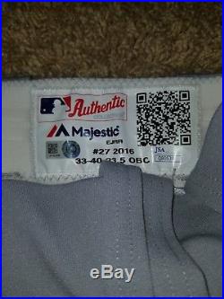 Addison Russell Chicago Cubs Game Used Signed Auto 2016 W. S. Season Pants
