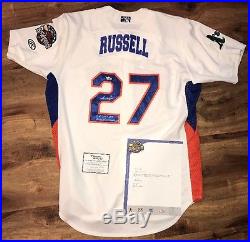 Addison Russell Cubs Signed 2014 Game Used Autograph Jersey Fanatics Coa