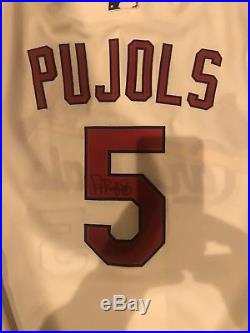 Albert Pujols 2011 Cardinals Game Worn Used Jersey Pujols LOA Signed