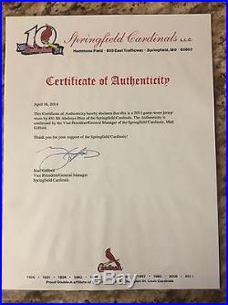 Aledmys Diaz 2014 Cardinals Game Worn Jersey Springfield. Signed. Team LOA