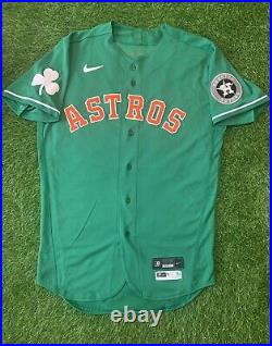 Alex Bregman Houston Astros Game Used Issued Jersey St Patricks Day MLB Auth