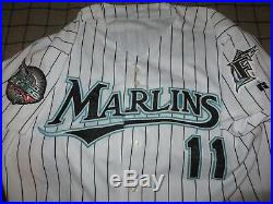 Alex Gonzalez 2004 Florida Marlins Game Worn Home Jersey Photo Match WS Patch