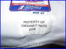 Alex Gonzalez Cincinnati Reds 2008 Game Worn Home White Jersey AUTO'ed