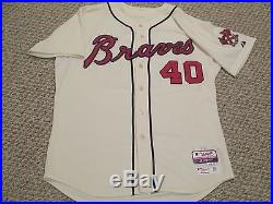Alex Wood #40 size 48 2015 Home Alt Ivory Braves game used jersey MLB hologram