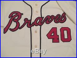 Alex Wood #40 size 48 2015 Home Alt Ivory Braves game used jersey MLB hologram
