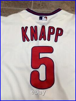 Andrew Knapp game used worn 2021 Philadelphia Phillies S1 cream jersey MLB COA