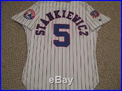 Andy Stankiewicz #5 size 46 1997 Montreal Expos Game used jersey Home White