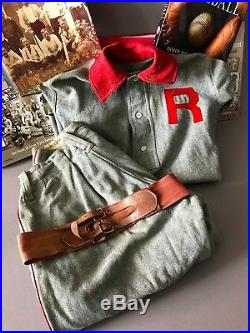 Antique Baseball-1890 Game Used/worn Collar Jersey Wool Uniform Incl Rare Belt