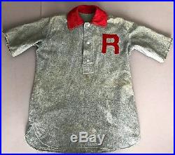 Antique Baseball-1890 Game Used/worn Collar Jersey Wool Uniform Incl Rare Belt