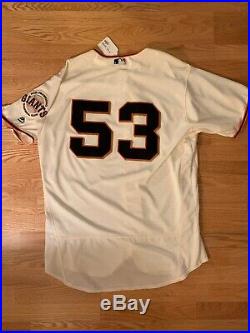 Austin Slater 17 Game Used Rookie Home Jersey SF Giants San Francisco Worn $500