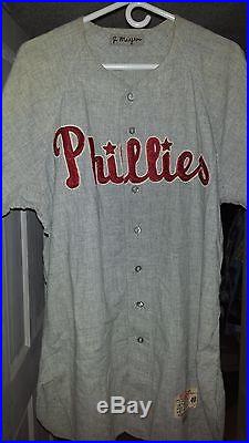 Authentic Game Worn Vintage MLB Philadelphia Phillies Retired #42 Jersey