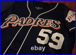 Authentic Junior Herndon #59 San Diego Padres Game Used Alternate Jersey 46