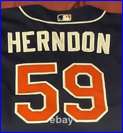 Authentic Junior Herndon #59 San Diego Padres Game Used Alternate Jersey 46