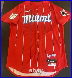 Authentic MIAMI MARLINS TOMMY EVELD 2021 GAME/Team ISSUED CITY CONNECT JERSEY 46