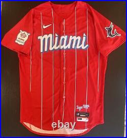 Authentic MIAMI MARLINS TOMMY EVELD 2021 GAME/Team ISSUED CITY CONNECT JERSEY 46