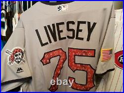 Authentic MLB Jersey Pittsburgh Pirates Game Used Sz 46 #75 4th of July Majestic