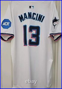 Authentic Nike 2024 Miami Marlins White Trey Mancini Team Issued Game Jersey 48