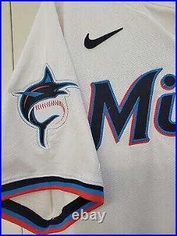 Authentic Nike 2024 Miami Marlins White Trey Mancini Team Issued Game Jersey 48