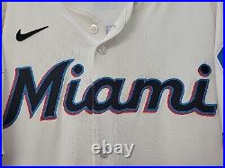 Authentic Nike 2024 Miami Marlins White Trey Mancini Team Issued Game Jersey 48