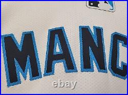 Authentic Nike 2024 Miami Marlins White Trey Mancini Team Issued Game Jersey 48