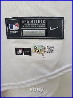 Authentic Nike 2024 Miami Marlins White Trey Mancini Team Issued Game Jersey 48