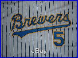 B. J. Surhoff Milwaukee Brewers 1993 Game Worn Used Home Jersey (braves Orioles)