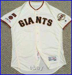 BLACH size 46 #50 2019 SAN FRANCISCO GIANTS GAME USED ISSUED JERSEY CREAM MLB