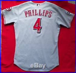 BRANDON PHILLIPS GAME USED 2011 CINCINNATI REDS BASEBALL JERSEY With SPARKY PATCH