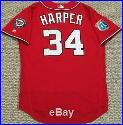 BRYCE HARPER sz 48 #34 2016 Washington Nationals game used jersey issued Spring
