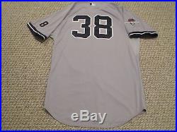 Bailey 2015 Yankees Game Used Jersey Road Berra Postseason patches Steiner MLB