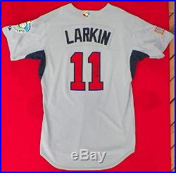 Barry Larkin Game Used Signed 2009 Wbc #11 Baseball Jersey Cincinnati Reds Hof