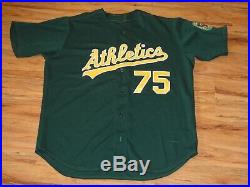 Barry Zito Game Used Worn 2001 Oakland A's Green Jersey 9/11 Patch Original #75