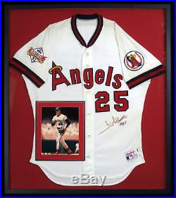 Beautiful Jim Abbott Signed 1991 California Angels Game Used Jersey Framed