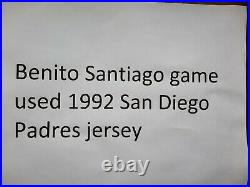 Benito Santiago 1992 Padres game used jersey RARE