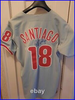 Benito Santiago 1996 Phillies game used jersey RARE