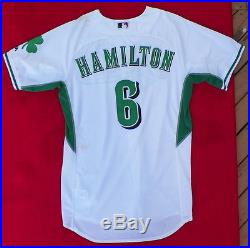 Billy Hamilton #6 Game Used 2014 Cincinnati Reds Green Irish Heritage Jersey Mlb