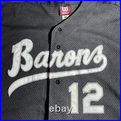 Birmingham Barons Wilson Game Used #12 Black Minor League Jersey Size 50