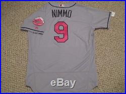 Brandon Nimmo size 46 #9 2017 New York Mets Mothers Day game jersey MLB HOLO